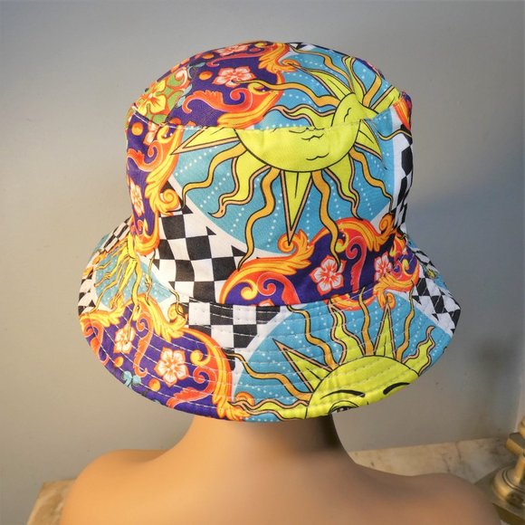 UNISEX Reversible celestial bucket hat sun print and black - Picture 6 of 7